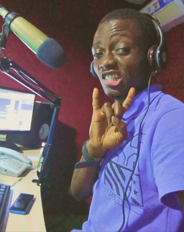 Oluwaseun Fatukasi in a radio studio