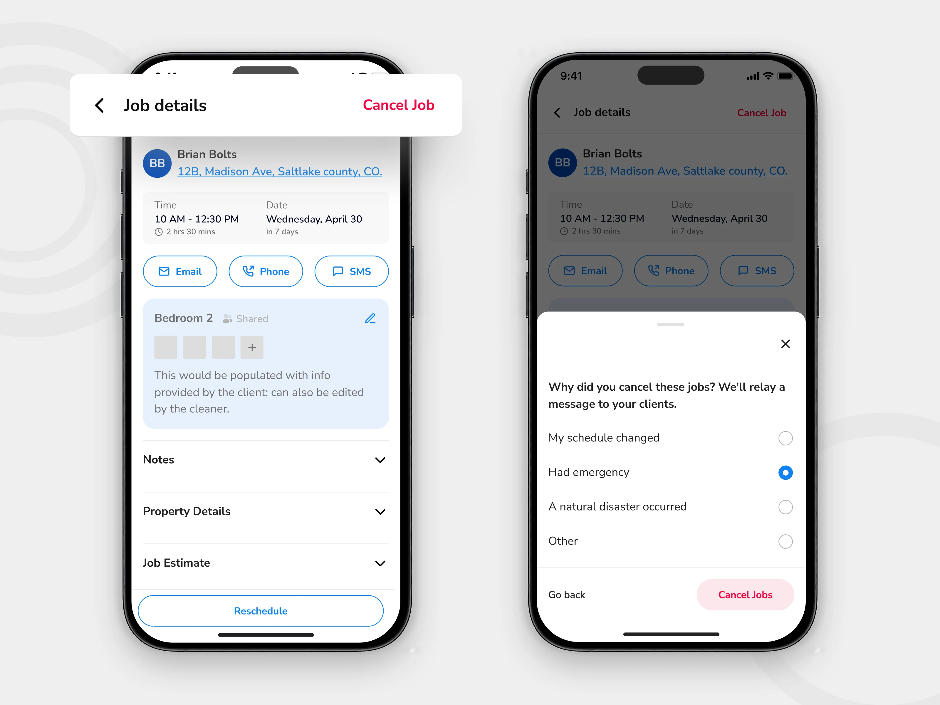 Cancellation flow in the Spritz mobile redesign.