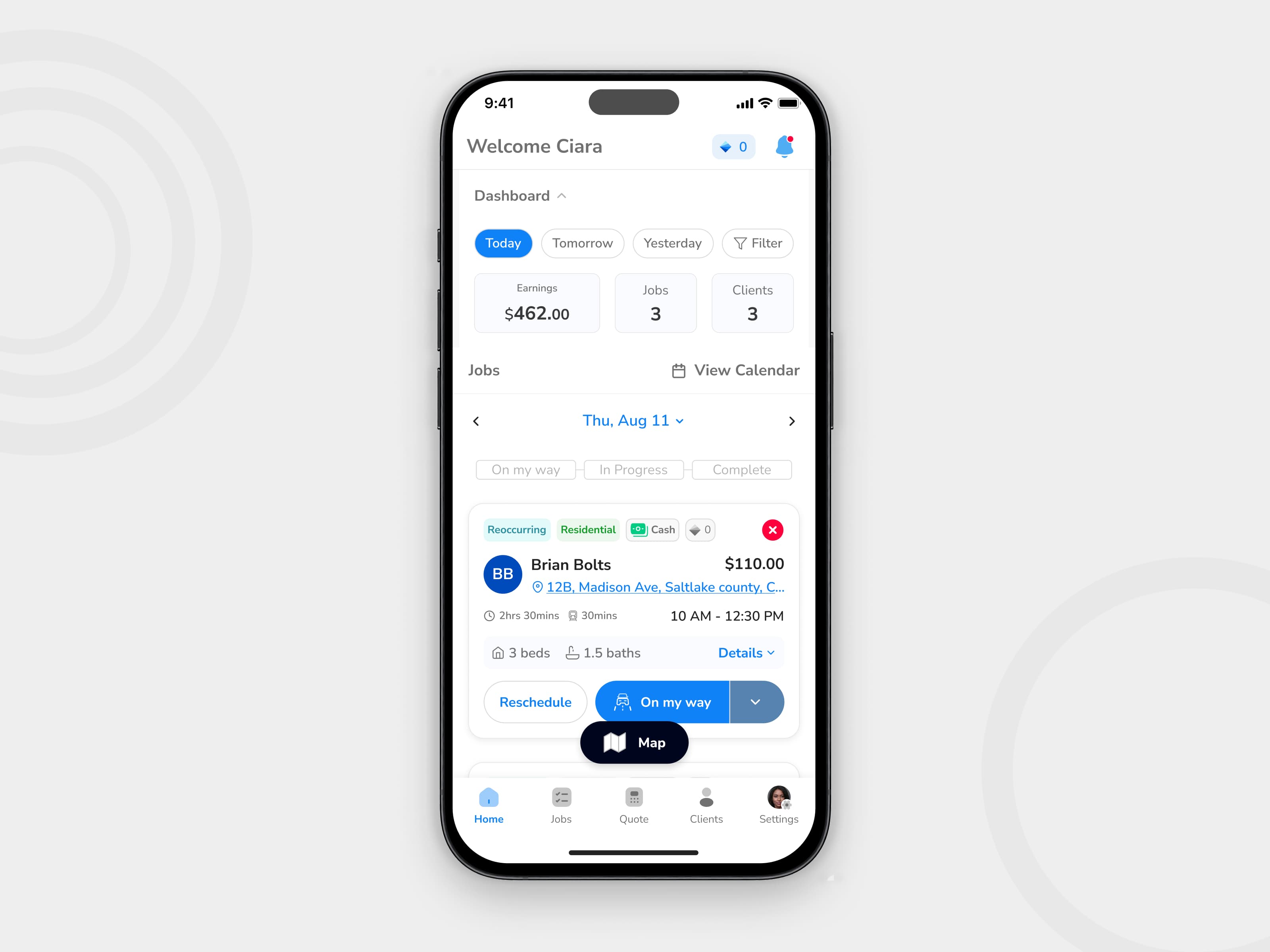 Final gallery showing the redesigned Spritz home and status progression.