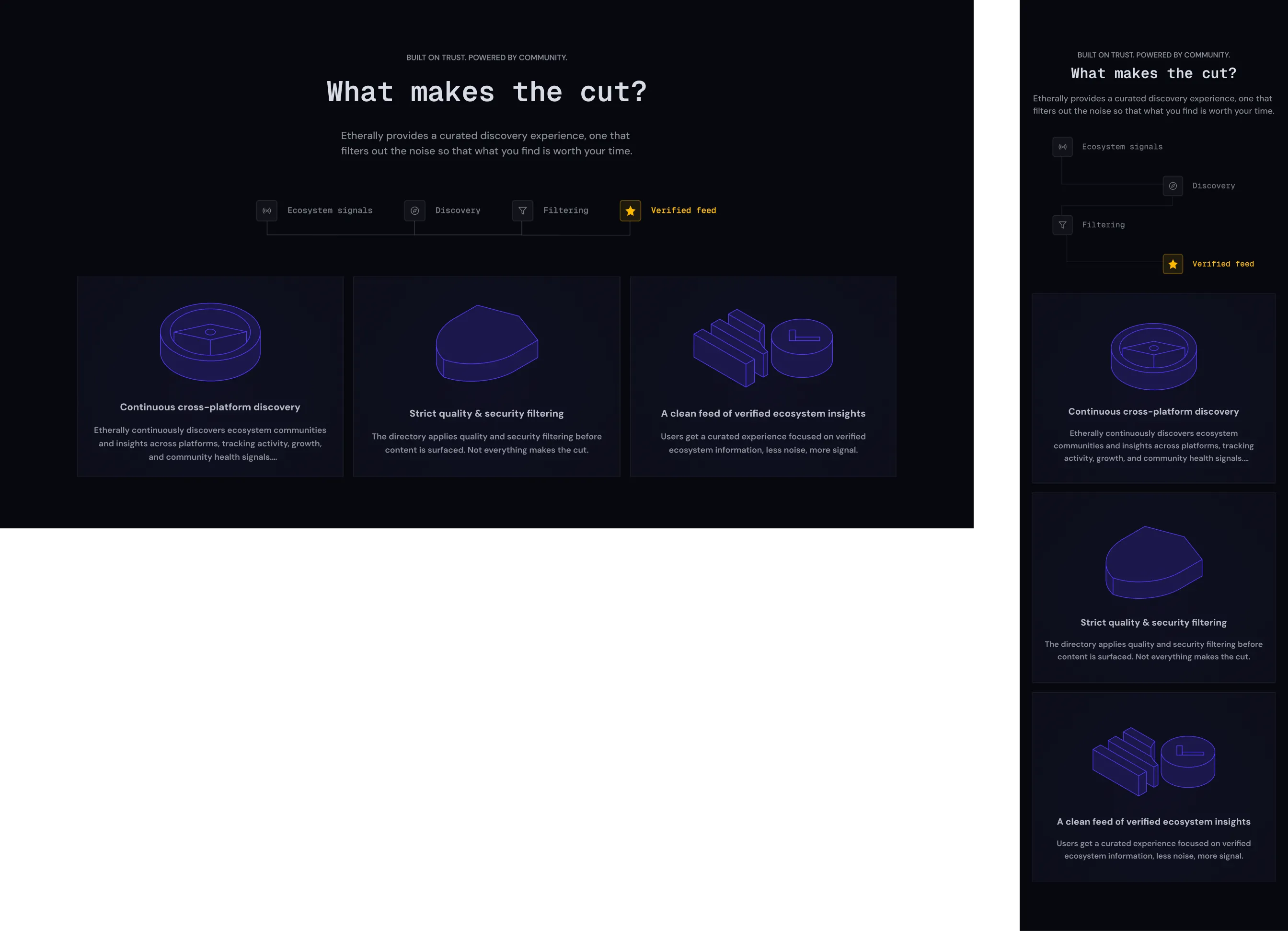 Etherally What Makes the Cut desktop and mobile